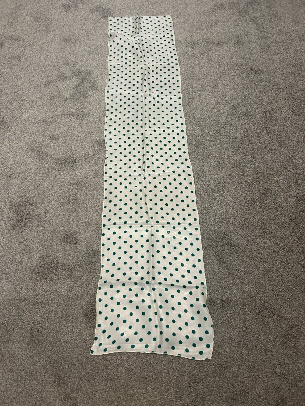 Green polka dotted long scarf